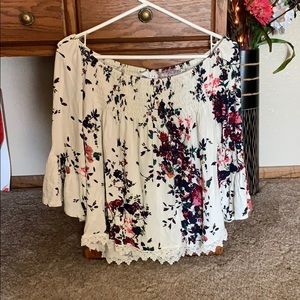 Juliet Crochet Detail Smocked Knit Top